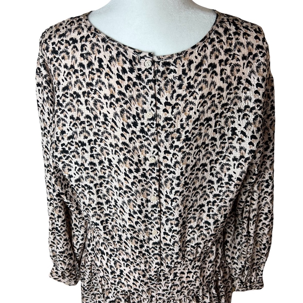 Rebecca Taylor Silk Leopard / Cheetah Print Dress - Size 12 - Picture 8 of 12